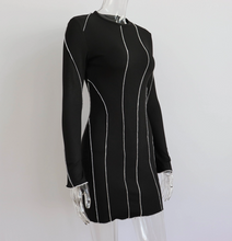 Load image into Gallery viewer, Long Sleeve Reverse Seam Mini Dress
