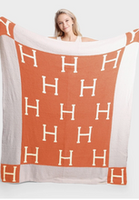 Load image into Gallery viewer, H Luxury Inspired Throw Blanket
